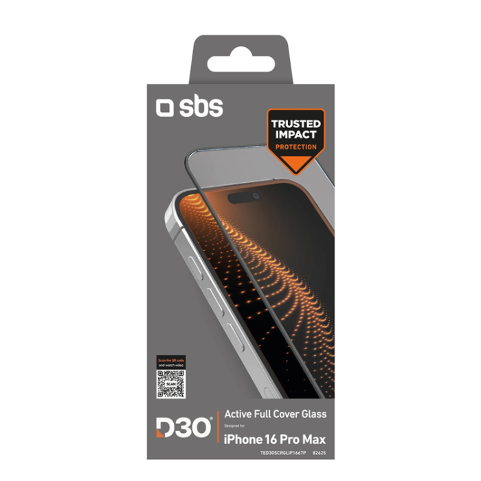 SBS - SBS iPhone 16 Pro Max Härdat Glas Skärmskydd D30 - Svart
