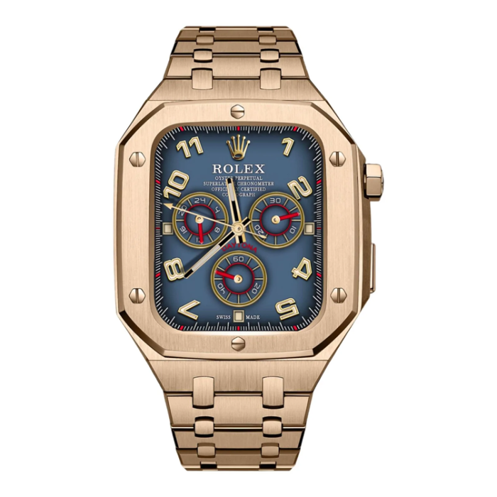 A-One Brand - Apple Watch 4/5/6/7/8/SE (44/45mm) Luxury Band Armor Stainless Steel - Rosa Guld