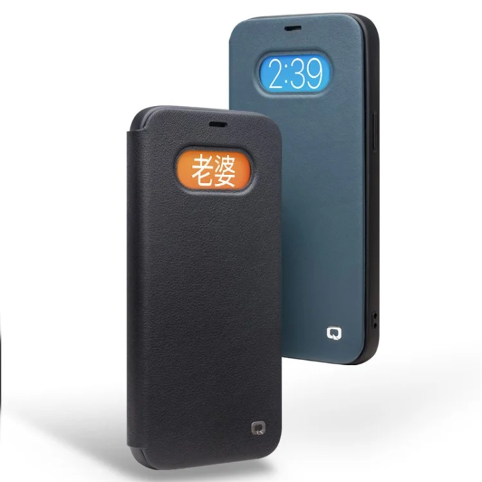 QIALINO - QIALINO iPhone 12 Pro Max Fodral Äkta Läder Cowhide