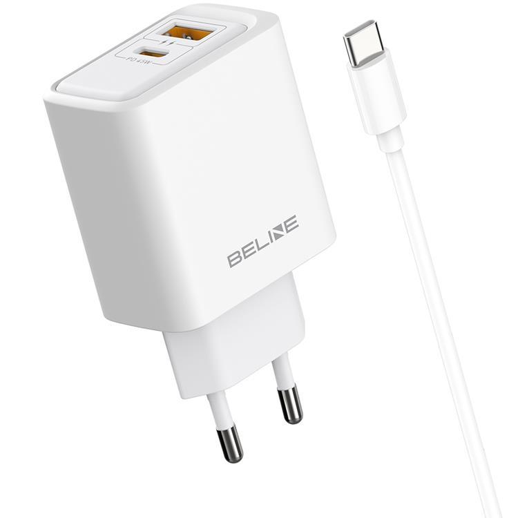Beline Snabbladdare 45W USB-C Med Kabel - Vit | 505295 | AlltMobil