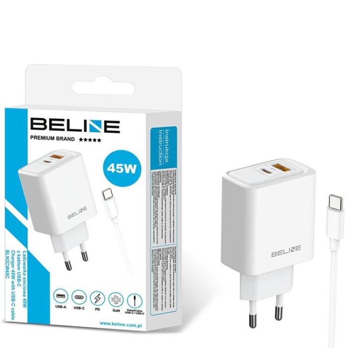 Beline - Beline Snabbladdare 45W USB-C Med Kabel - Vit