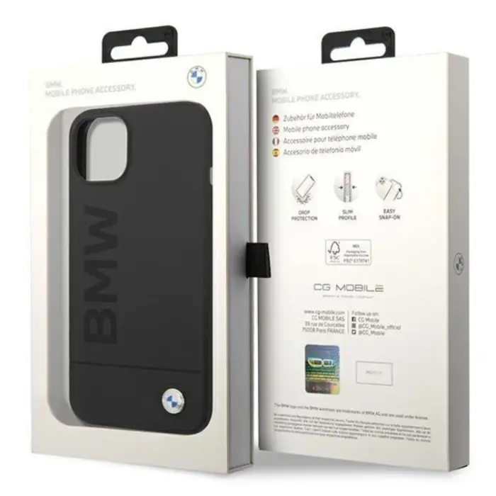 BMW - BMW iPhone 14 Plus Skal Magsafe Silicone Signature Logo - Svart
