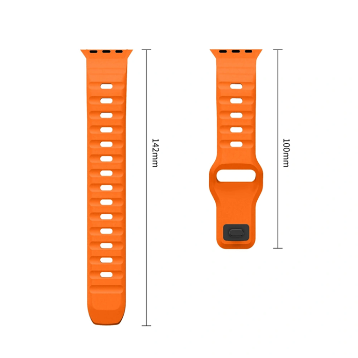 Tech-Protect - Tech-Protect Armband För Apple Watch (44/45/46/49mm) Silikon Line - Orange