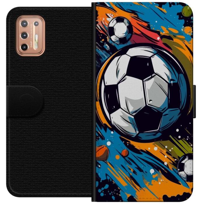 iSecrets - Plånboksfodral till Motorola Moto G9 Plus med Fotbollar