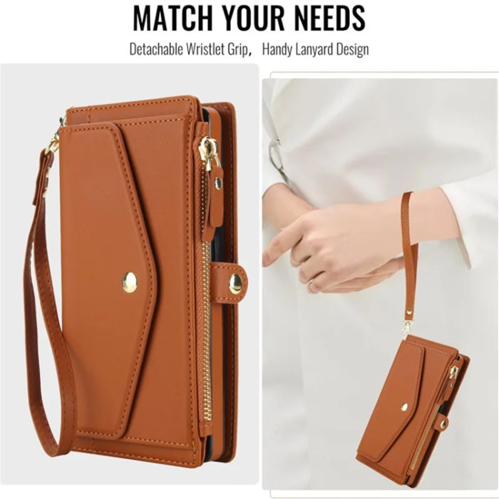 A-One Brand - Galaxy S25 Ultra Plånboksfodral MagSafe Detachable - Brun