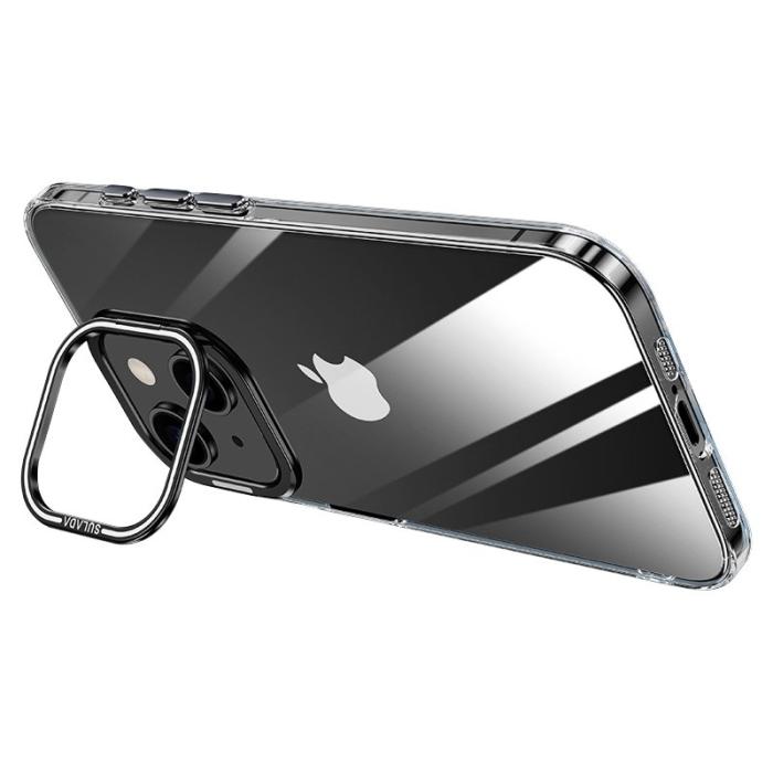 SULADA - SULADA Mobilskal till iPhone 14 Kamera Kickstand Stötsäker TPU+PC Klar - Svart