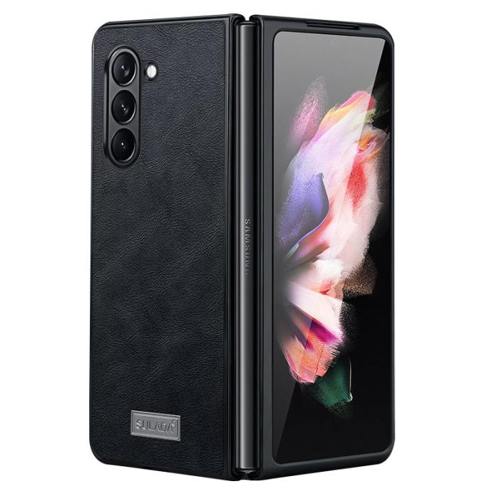 SULADA - SULADA Galaxy Z Fold5 Fodral KonstLäder TPU+PC Svart