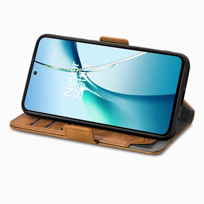 CASENEO - CASENEO Plånboksfodral för Samsung Galaxy S26 Konstläder Ställ med RFID Ljusbrun