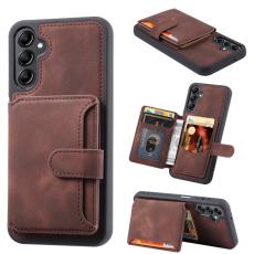 OEM - Pl&aring;nboksfodral f&ouml;r Samsung Galaxy S26 TPU + &Auml;kta l&auml;der - Kaffe