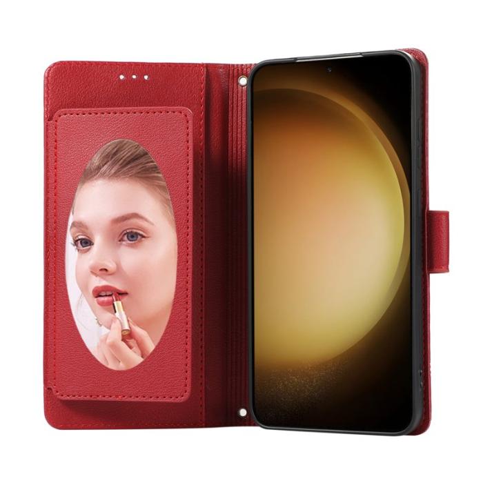 OEM - Mobilfodral för Samsung Galaxy S26 TKonstläder Flip - Röd