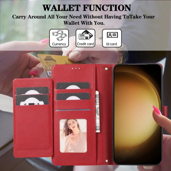 OEM - Mobilfodral för Samsung Galaxy S26 TKonstläder Flip - Röd