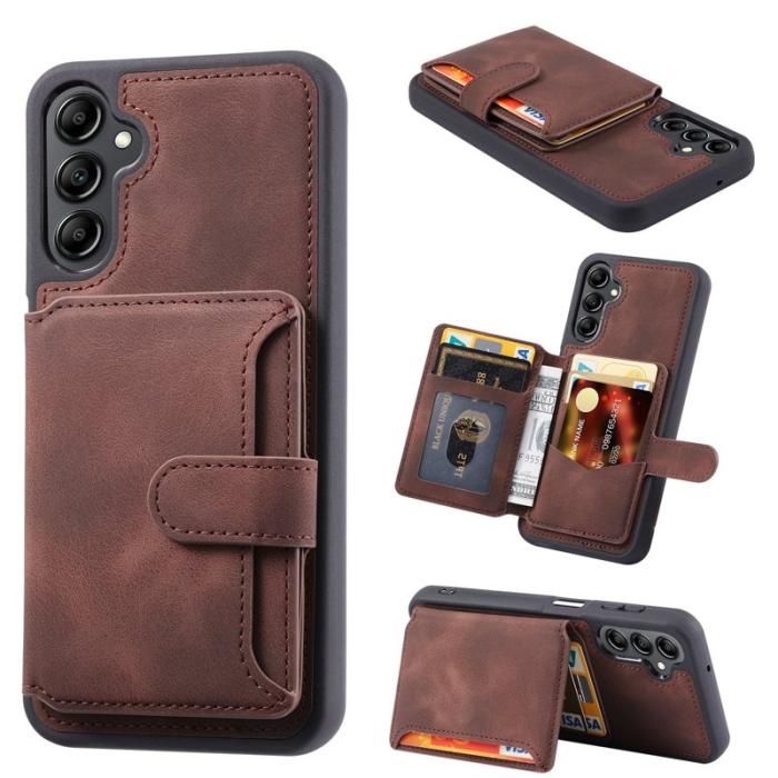 OEM - Plånboksfodral för Samsung Galaxy S26 TPU + Äkta läder - Kaffe
