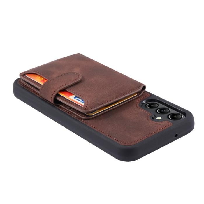 OEM - Plånboksfodral för Samsung Galaxy S26 TPU + Äkta läder - Kaffe