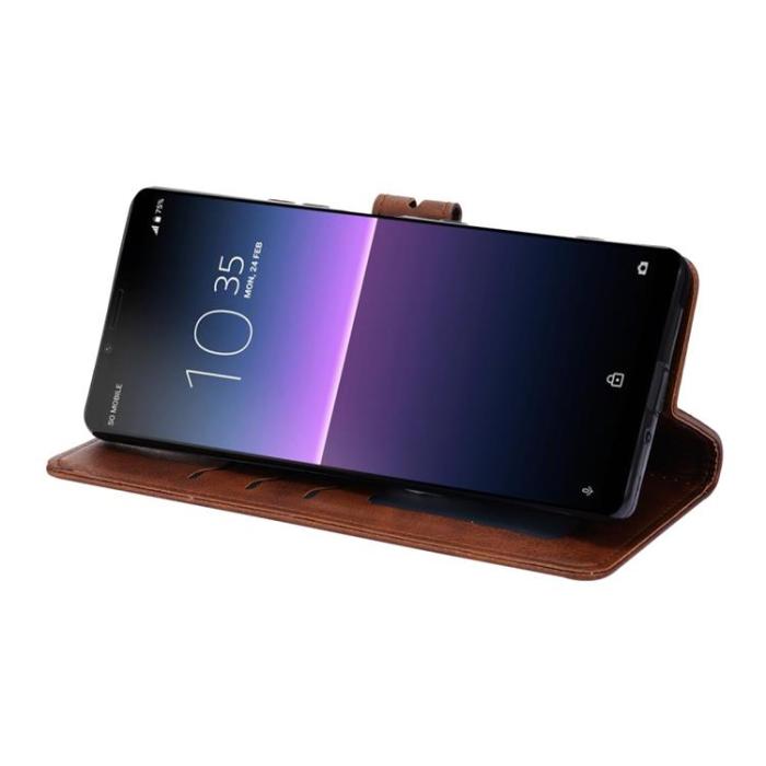 A-One Brand - Sony Xperia 1 IV Plånboksfodral Happy Cat - Brun