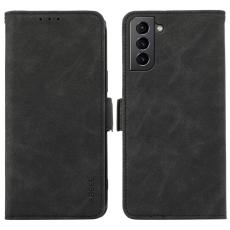 ABEEL - ABEEL Samsung Galaxy S21+ Pl&aring;nboksfodral Konstl&auml;der Magnetisk Svart