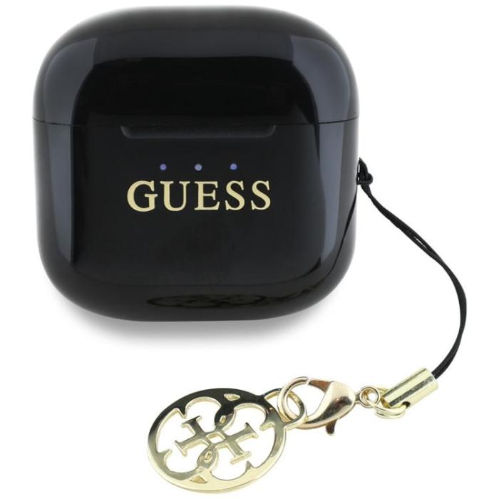 Guess - Guess TWS In-Ear Hörlurar Glossy Effect Printed Logo & Charm - Svart