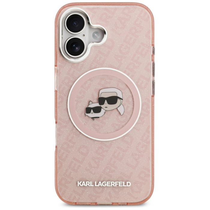 KARL LAGERFELD - Karl Lagerfeld iPhone 17 Mobilskal Magsafe Glitter Karl Och Choupette Heads
