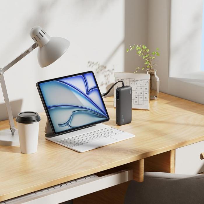 Cuktech - Cuktech Powerbank 20000 mAh 40W med Integrerad Kabel LPB200N - Grå