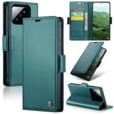 Caseme - CASEME Xiaomi 14 Pro Pl&aring;nboksfodral Konstl&auml;der RFID-Skydd Gr&ouml;n