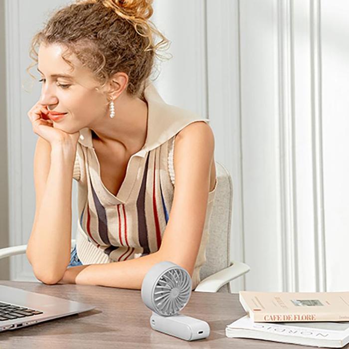 Jisulife - Jisulife Bärbar USB Handfläkt 3600 mAh Fan Life7 - Grå