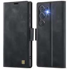 AUTSPACE - AUTSPACE A11 Fodral f&ouml;r Samsung Galaxy S25 Ultra - KonstL&auml;der - Svart