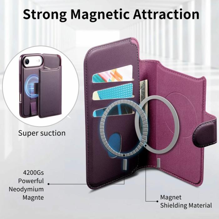 CASENEO - CASENEO iPhone Air Plånboksfodral RFID Blocking Konstläder - Lila
