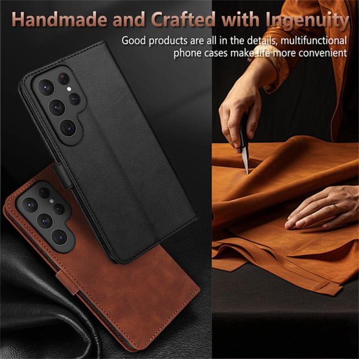 AZNS - AZNS Samsung Galaxy S25 Ultra Fodral KonstLäder - Svart