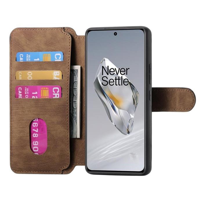 CASENEO - CASENEO OnePlus 13 Plånboksfodral Magnetiskt Detachable Konstläder - Brun