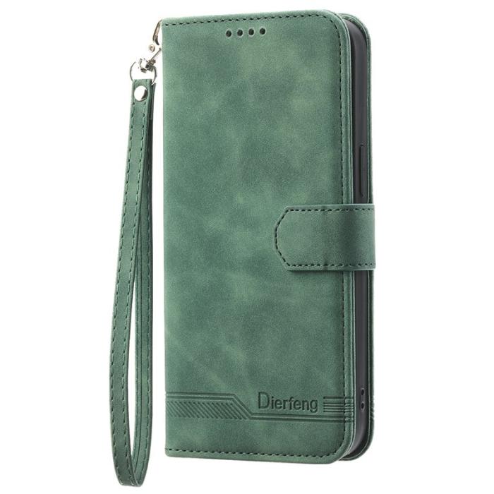 DIERFENG - DIERFENG DF-03 iPhone 16 Plus Plånboksfodral Konstläder - Grön