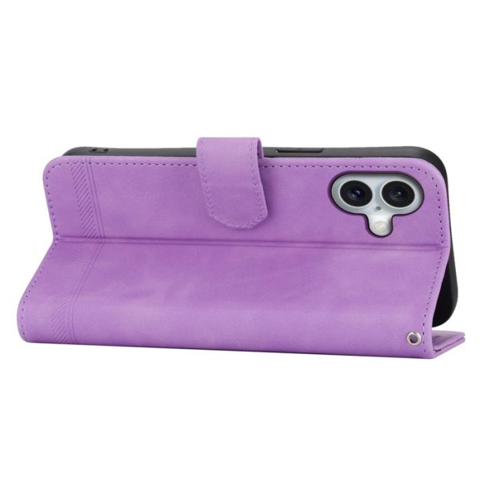 DIERFENG - DIERFENG DF-03 iPhone 16 Plus Plånboksfodral Konstläder - Lila