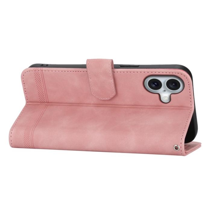 DIERFENG - DIERFENG DF-03 iPhone 16 Plus Plånboksfodral Konstläder - Rosa