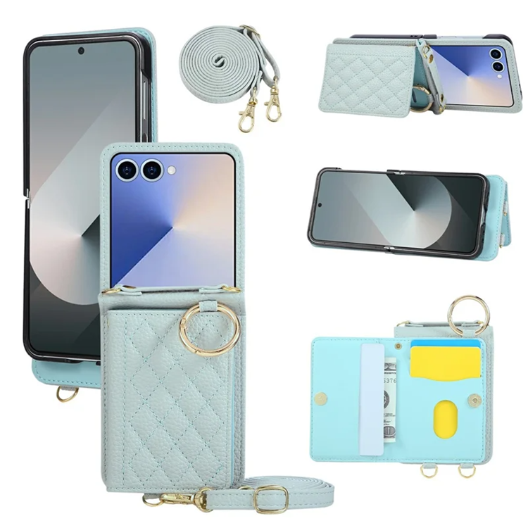 Mobilskal till Galaxy Z Flip 7 5G Korthållare Kickstand Rhombus - Blå | 2353 | AlltMobil