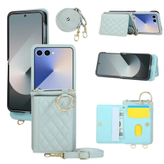 A-One Brand - Galaxy Z Flip 7 5G Mobilskal Korthållare Kickstand Rhombus - Blå