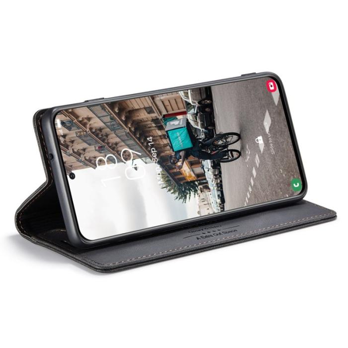 AUTSPACE - AUTSPACE A01 Fodral för Samsung Galaxy S21 FE 5G - PU Läder - Svart