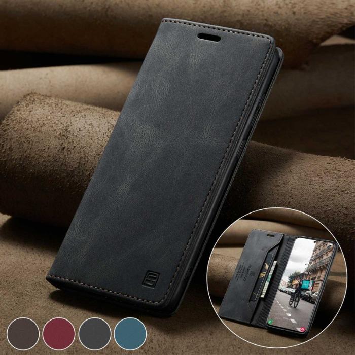 AUTSPACE - AUTSPACE A01 Fodral för Samsung Galaxy S21 FE 5G - PU Läder - Svart