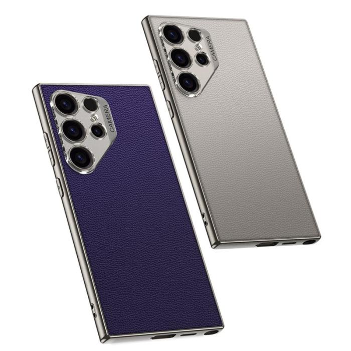 GKK - GKK Samsung Galaxy S24 Ultra Fodral PU TPU PC - Svarttextur