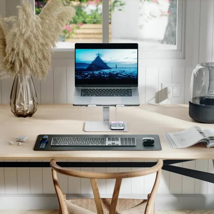 ALOGIC - ALOGIC Elite Power Laptop-stativ med trådlös laddare - Vit