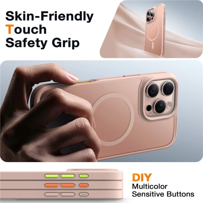 Torras - Torras iPhone 16 Pro Max Mobilskal Magsafe Skin-Touch Matte - Desert Guld
