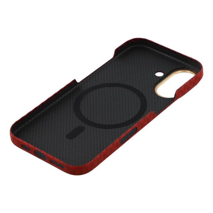 A-One Brand - iPhone 17 Mobilskal MagSafe Carbon Fiber - Röd