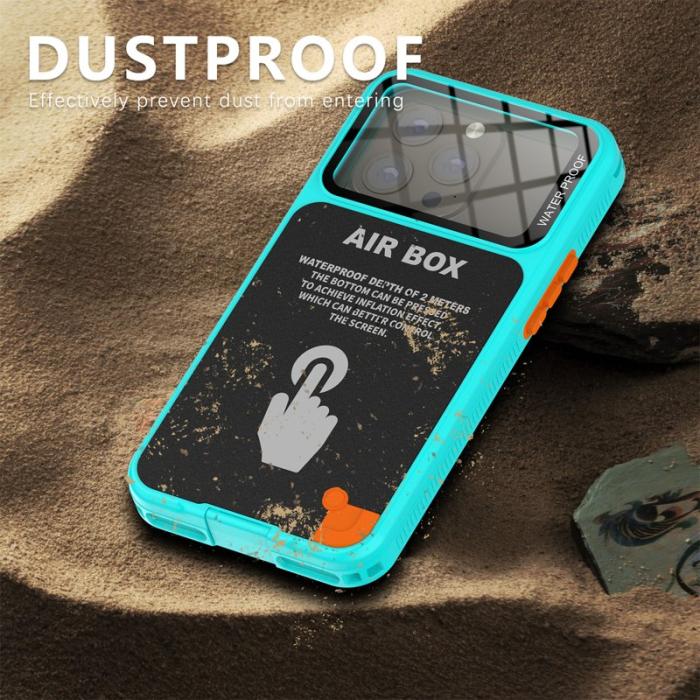 SHELLBOX - SHELLBOX Air Box Series Mobilskal till iPhone 15 Pro Vattentät Blå