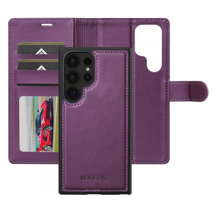 LC.imeeke - LC.IMEEKE L2 Series Samsung Galaxy S25 Ultra Plånboksfodral Konstläder - Lila