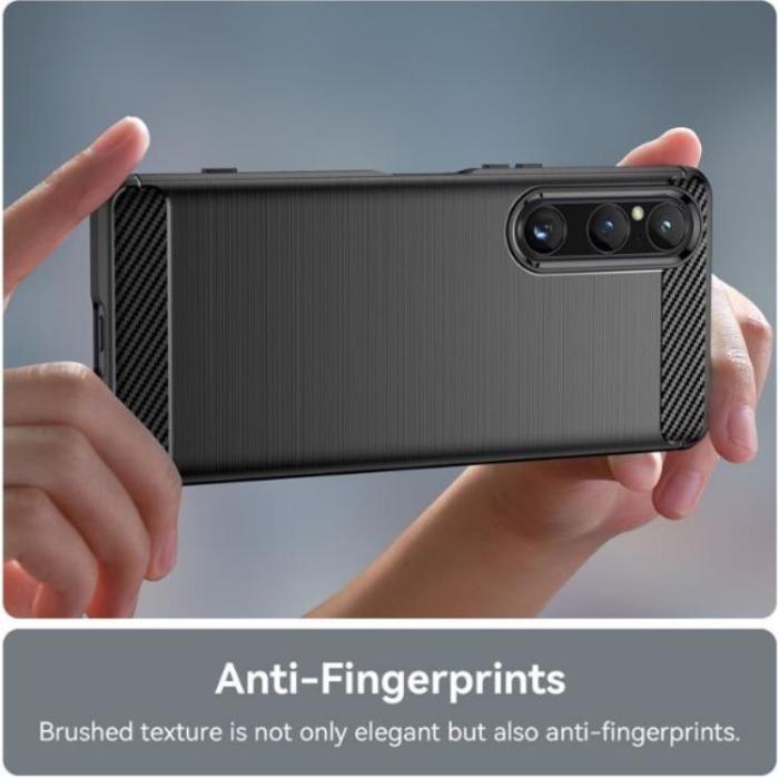 A-One Brand - Sony Xperia 1 V Mobilskal Carbon Fiber - Svart