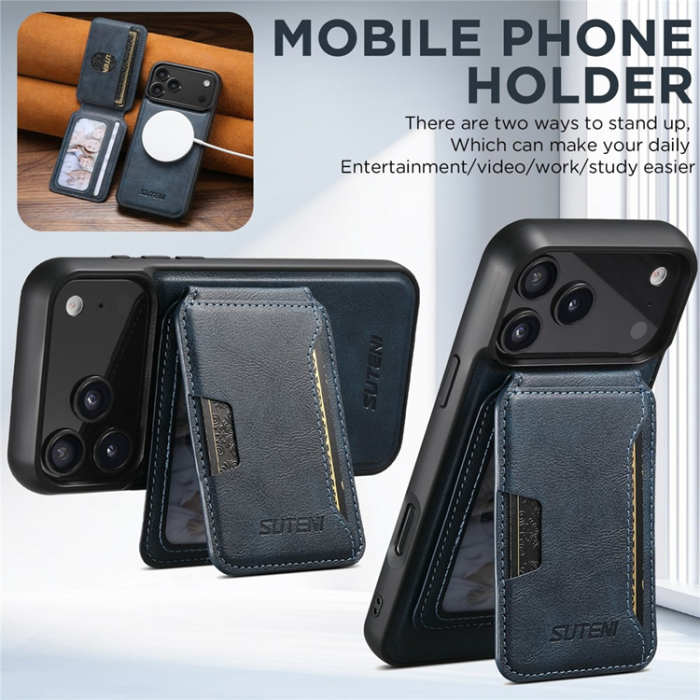 SUTENI - SUTENI iPhone 17 Pro Max Mobilskal MagSafe Cowhide M3 - Blå