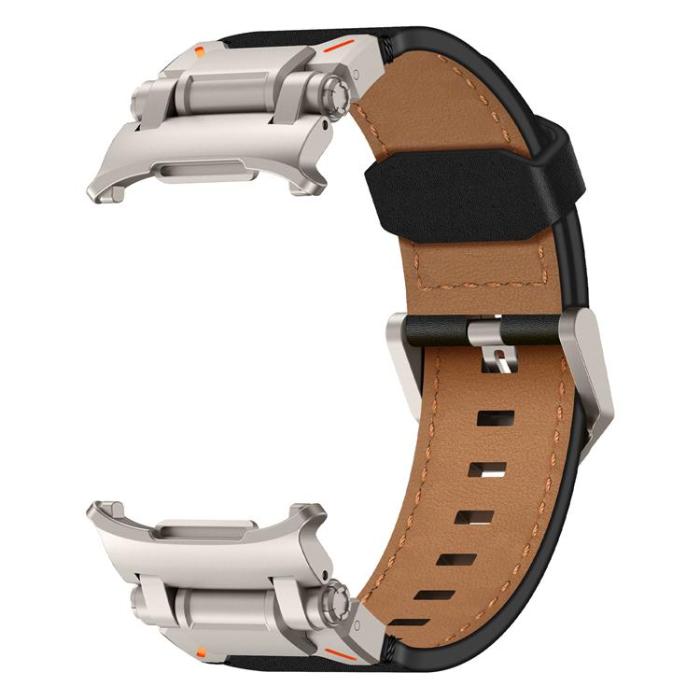 Boom of Sweden - Galaxy Watch Ultra (47mm) Armband Titanium Äkta Läder - Svart
