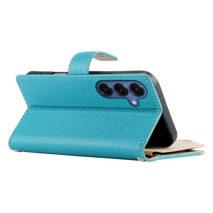 OEM - Zipper Samsung Galaxy S26 Plånboksfodral Konstläder - Blå