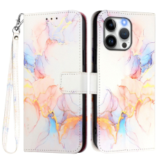 A-One Brand - iPhone 16 Pro Plånboksfodral Marble Pattern Med Rem LS004