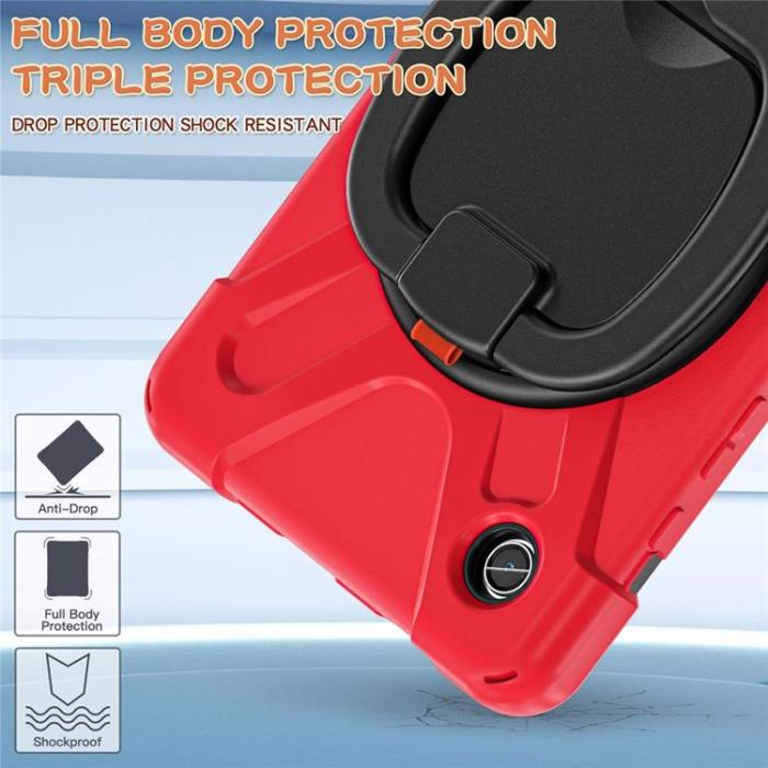 A-One Brand - Galaxy Tab A9 Skal Kickstand Handle Grip - Röd / Svart