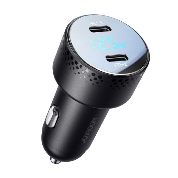 Joyroom - Joyroom Billaddare 70W 2x USB-C Med LED - Svart
