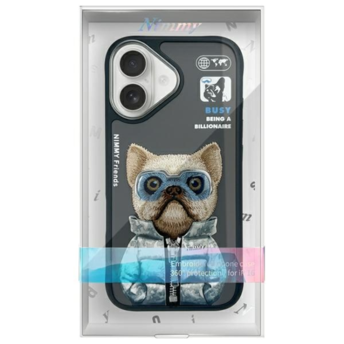 NIMMY - Nimmy iPhone 16 Mobilskal Cool & Cute 2.0 Dog - Svart