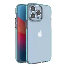 OEM - iPhone 14 Pro Max Skal Spring Silicone med Ram - Ljusbl&aring;